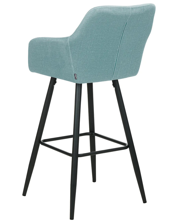 Set of 2 Bar Chairs Velvet Light Blue Frank