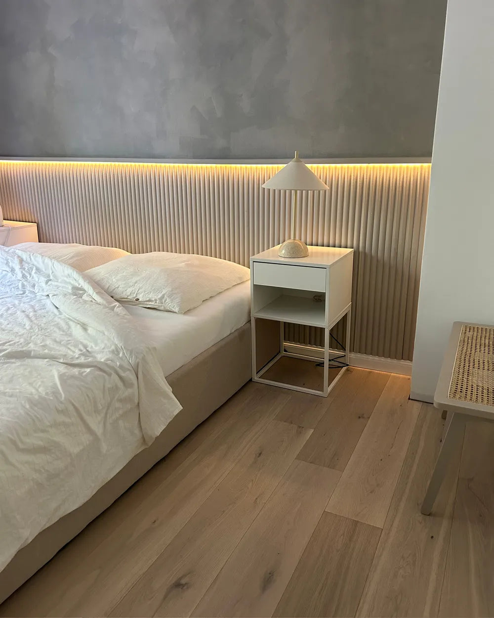 Ottoman Bed without Headboard Fabric 180 x 200 cm (EU Super King) Light Brown Miley
