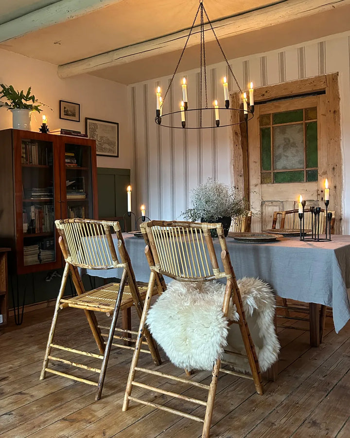 Set of 4 Dining Chairs Folding Bamboo Natural Brey