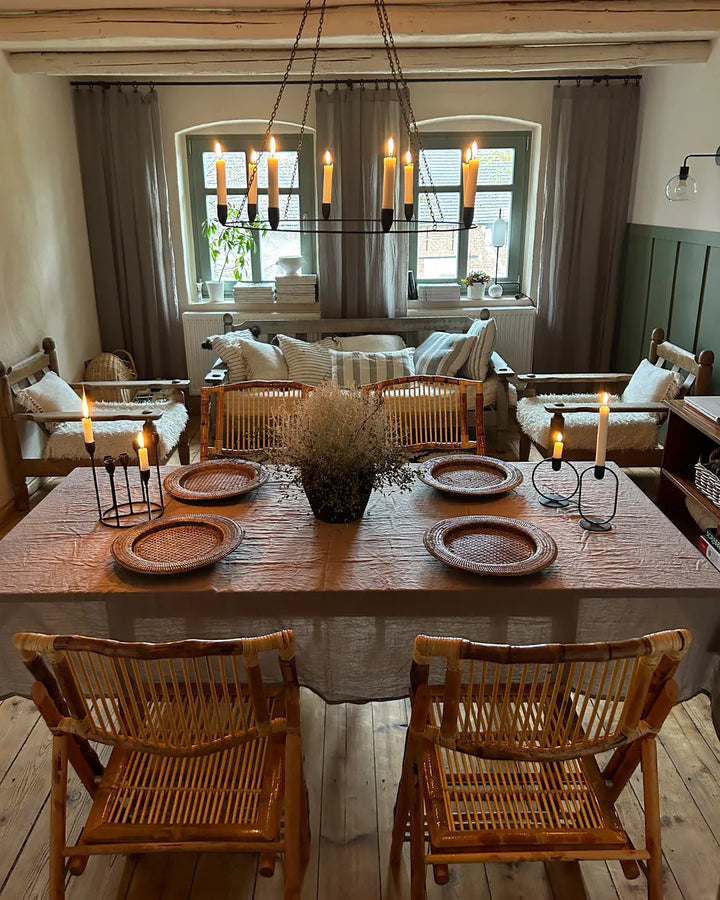 Set of 4 Dining Chairs Folding Bamboo Natural Brey