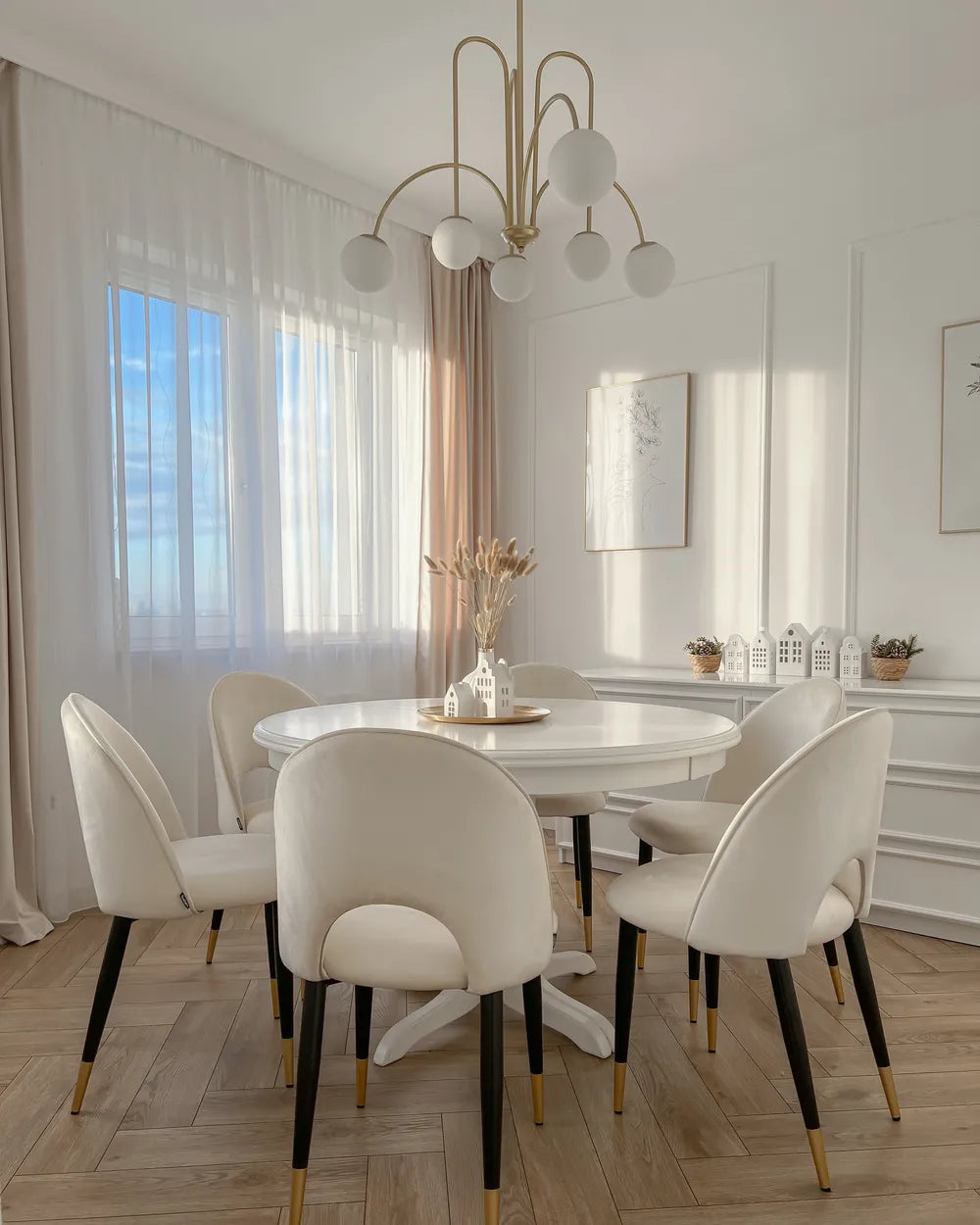 Set of 2 Dining Chairs Velvet Light Beige Olivia