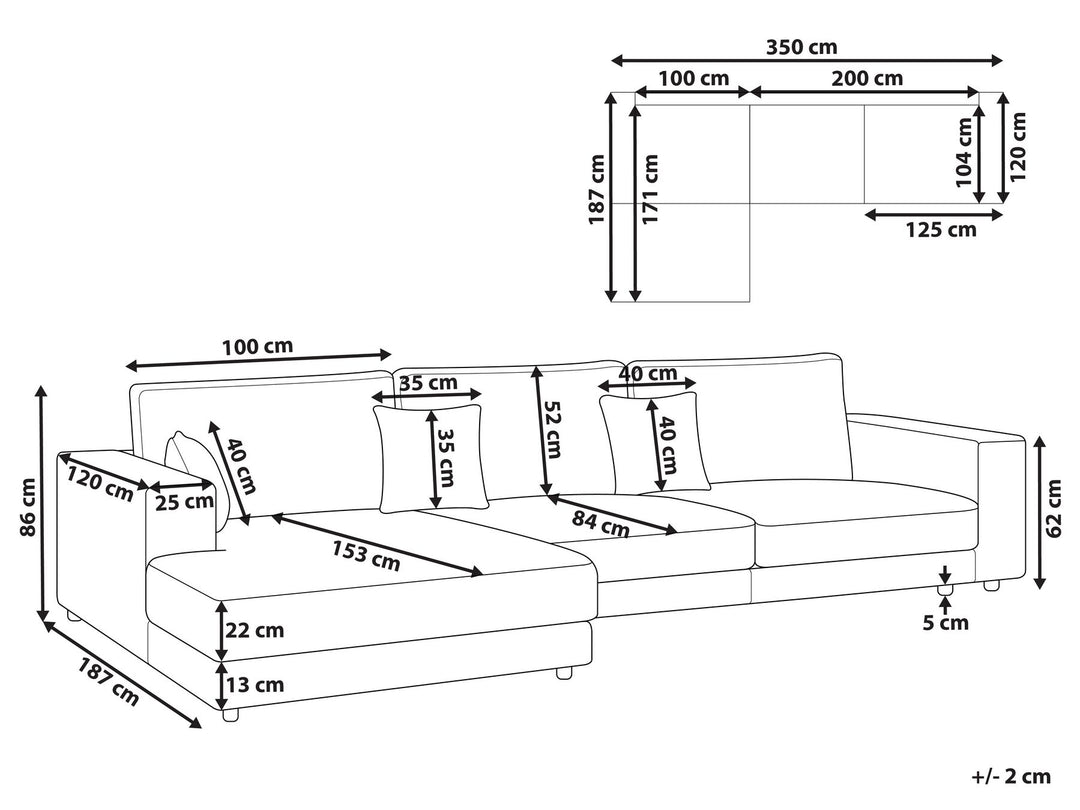 Lofoten right Hand 4 Seater Corner Sofa White