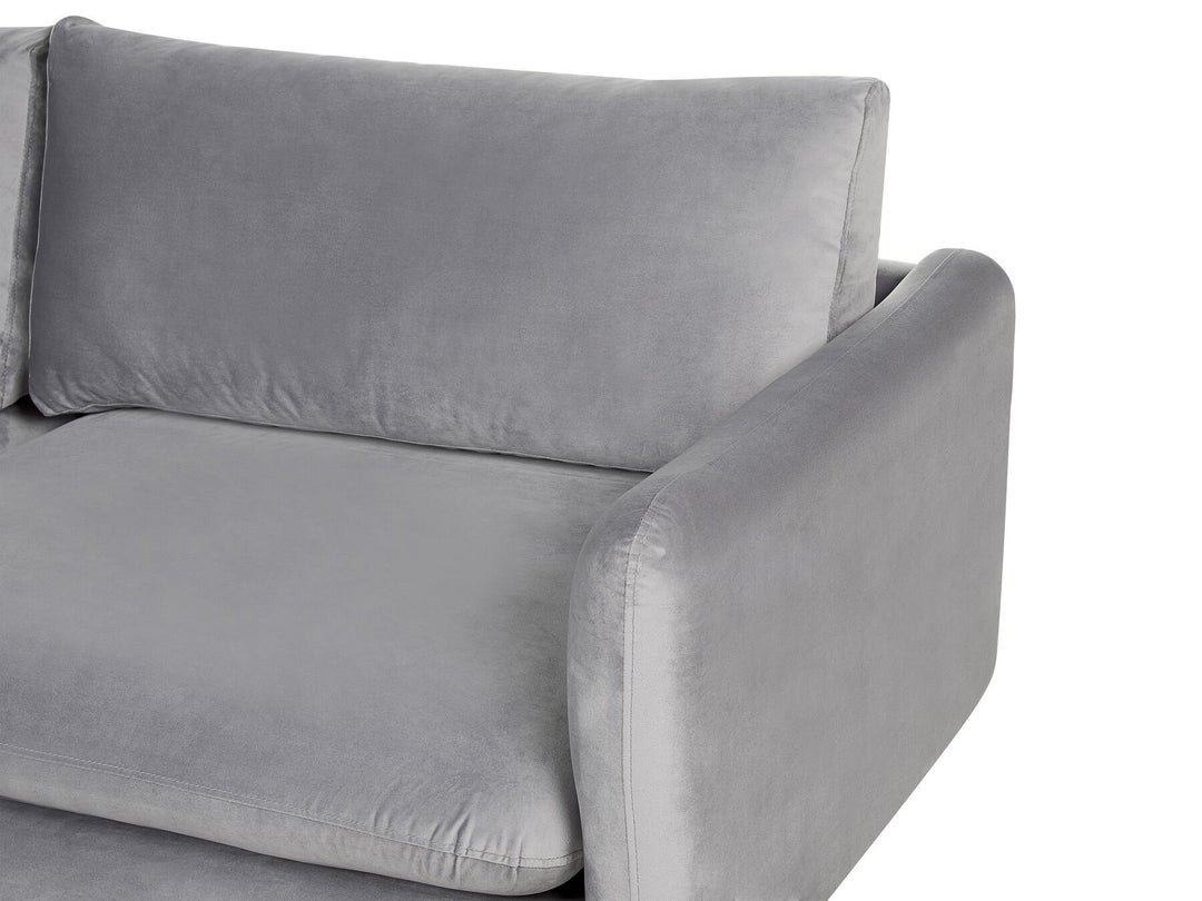 Velvet Corner Sofa Right Hand Grey Vinterbro