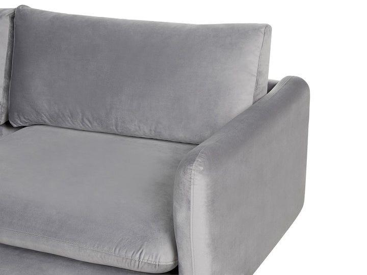 Velvet Corner Sofa Right Hand Grey Vinterbro