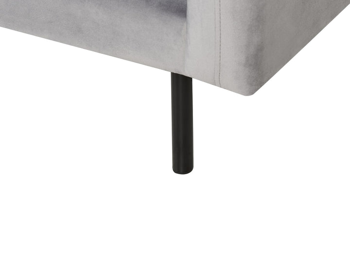 Velvet Corner Sofa Right Hand Grey Vinterbro