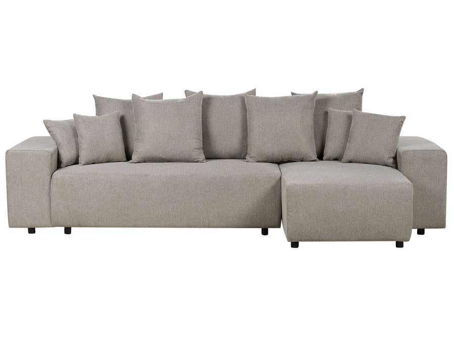 Luspa Left Hand Fabric Corner Sofa Bed with Storage Taupe