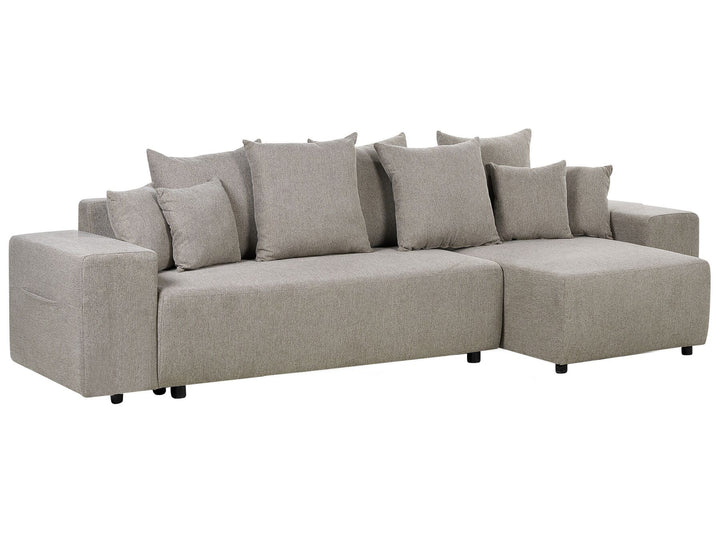 Luspa Left Hand Fabric Corner Sofa Bed with Storage Taupe