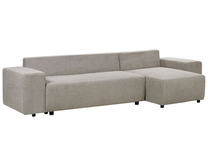 Luspa Left Hand Fabric Corner Sofa Bed with Storage Taupe