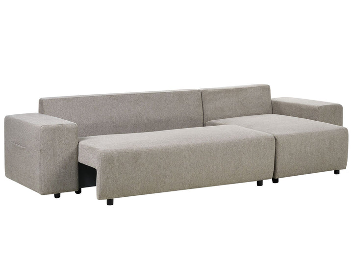 Luspa Left Hand Fabric Corner Sofa Bed with Storage Taupe