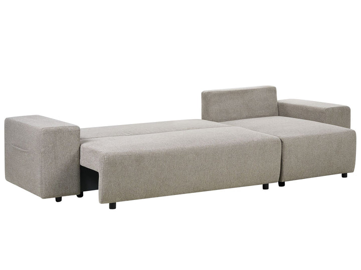 Luspa Left Hand Fabric Corner Sofa Bed with Storage Taupe