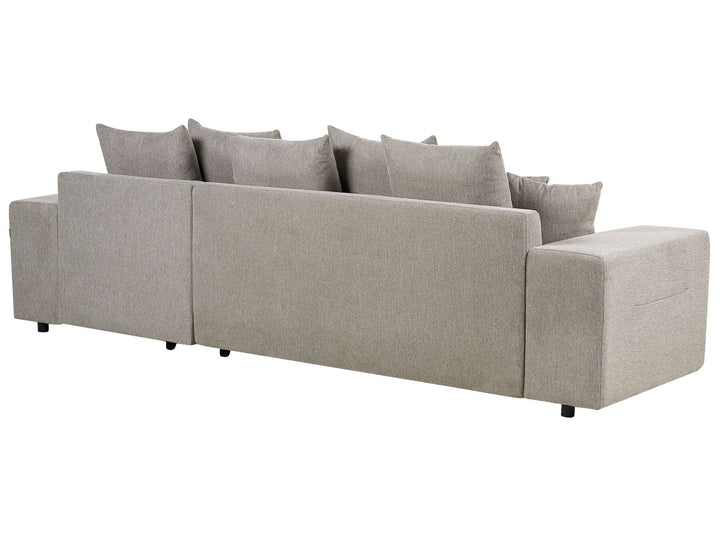 Luspa Left Hand Fabric Corner Sofa Bed with Storage Taupe
