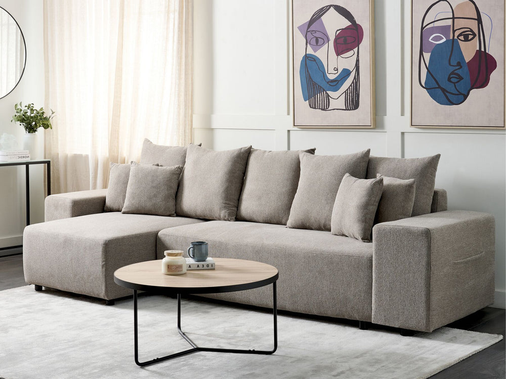 Luspa Corner Sofa Taupe Right Hand