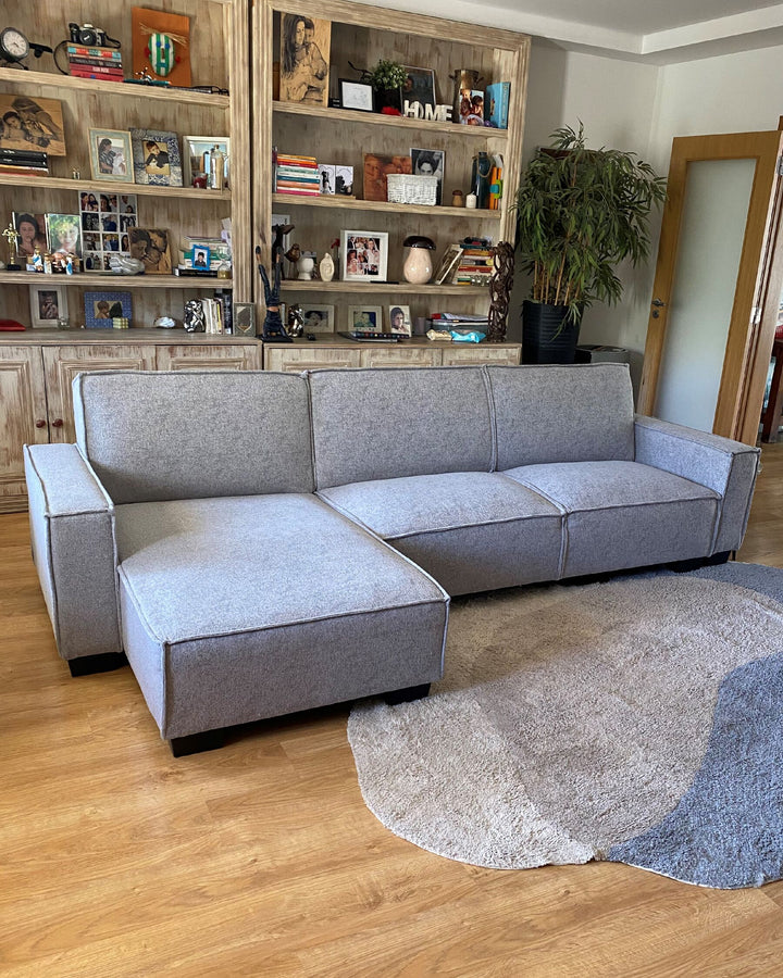 Corner Sofa Romedal Light Grey Right Hand
