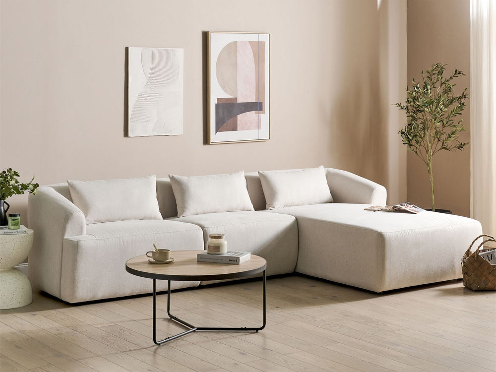 Svansele Left Hand Boucle Corner Sofa Beige 
