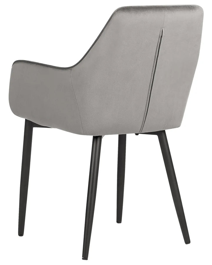 Set of 2 Dining Chairs Velvet Dark Grey Kyla