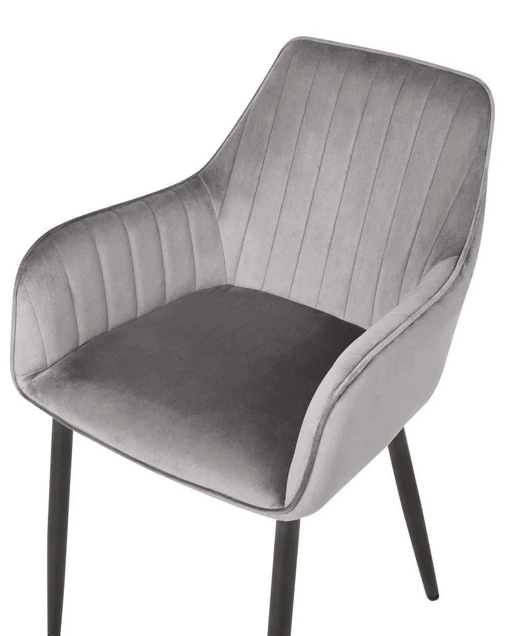 Set of 2 Dining Chairs Velvet Dark Grey Kyla