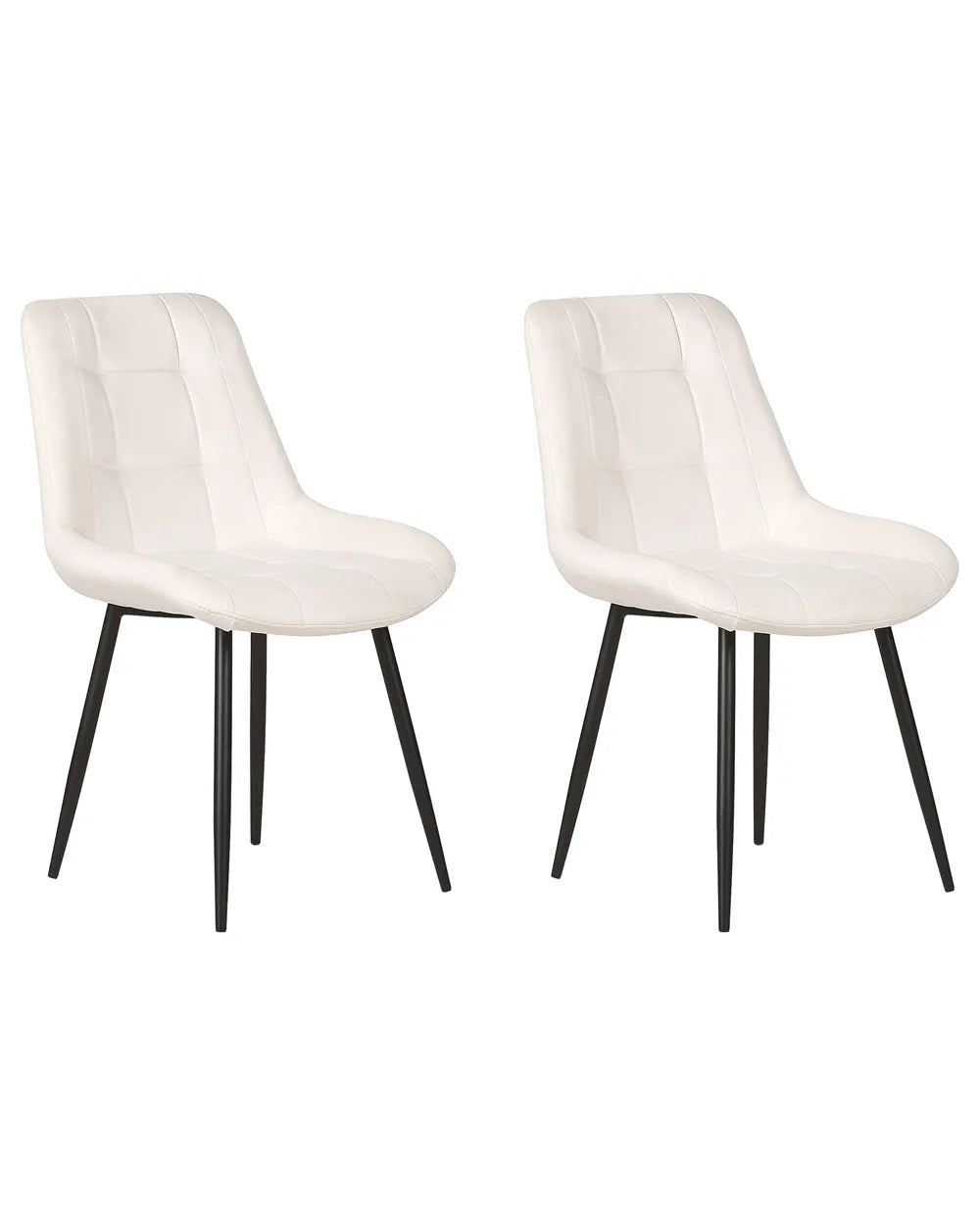 Set of 2 Dining Chairs Velvet Off-White Flora