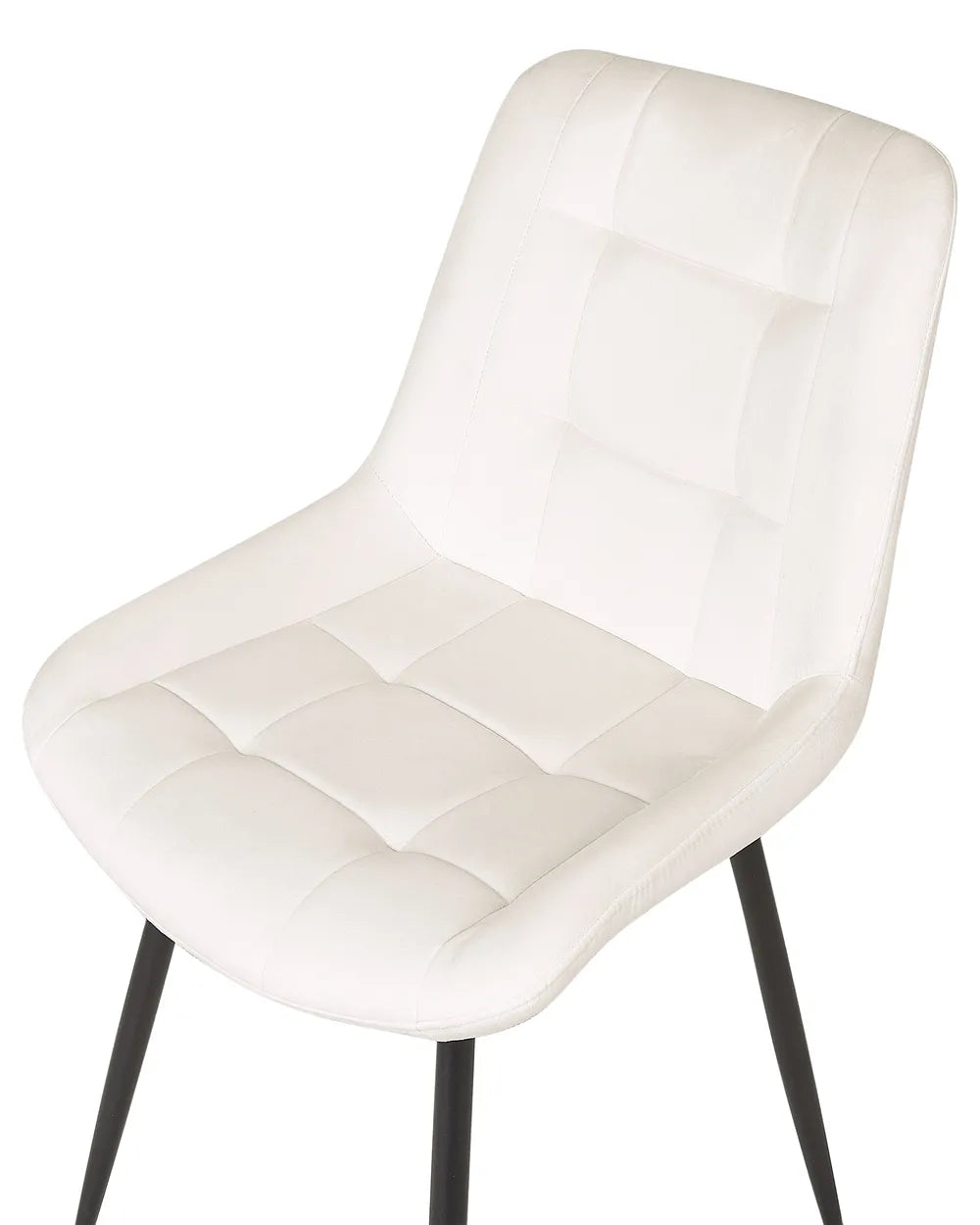 Set of 2 Dining Chairs Velvet Off-White Flora