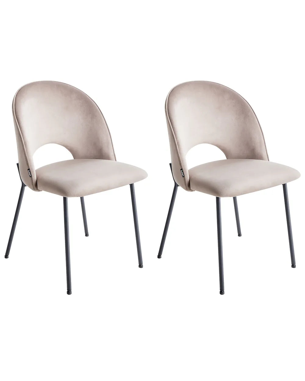 Set of 2 Dining Chairs Velvet Taupe Pia