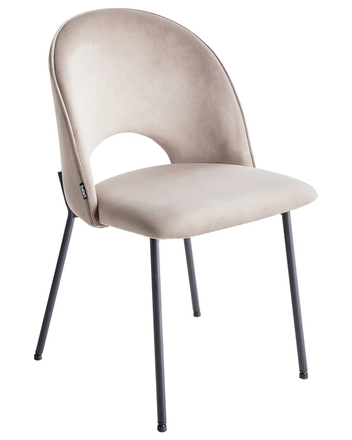 Set of 2 Dining Chairs Velvet Taupe Pia