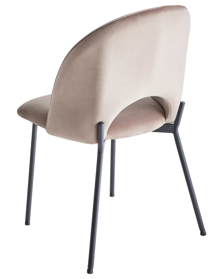 Set of 2 Dining Chairs Velvet Taupe Pia