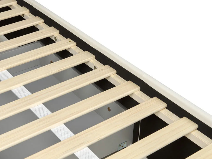 Bed with Storage Drawers Velvet 160 x 200 cm (EU King Size) Light Beige Klea