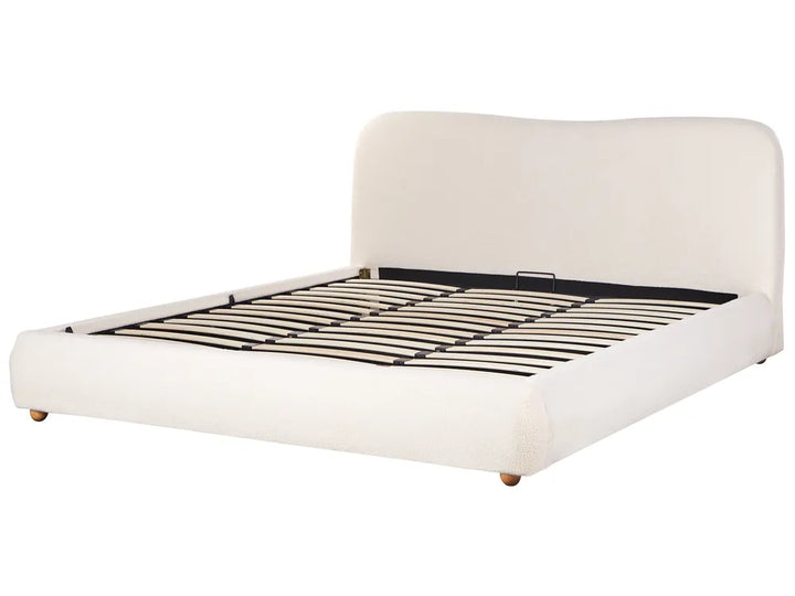 Ottoman Bed Boucle 180 x 200 cm (EU Super King) Off-White Lorelai