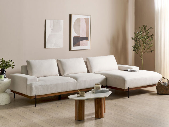 Mariferd Left Hand Corner Fabric Sofa Beige