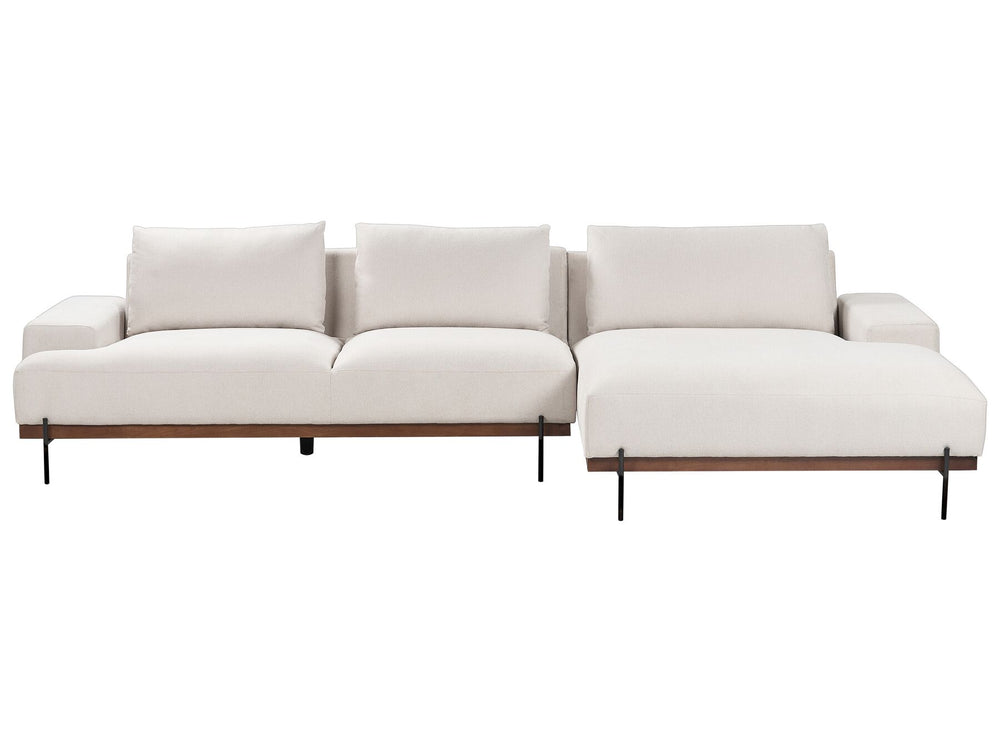 Mariferd Left Hand Corner Fabric Sofa Beige