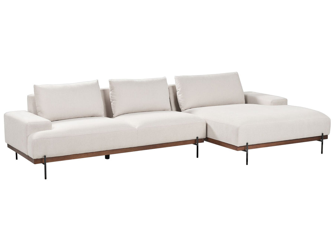 Mariferd Left Hand Corner Fabric Sofa Beige