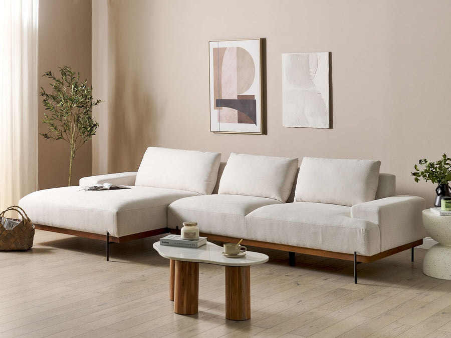 Mariferd Right Hand Corner Fabric Sofa Beige