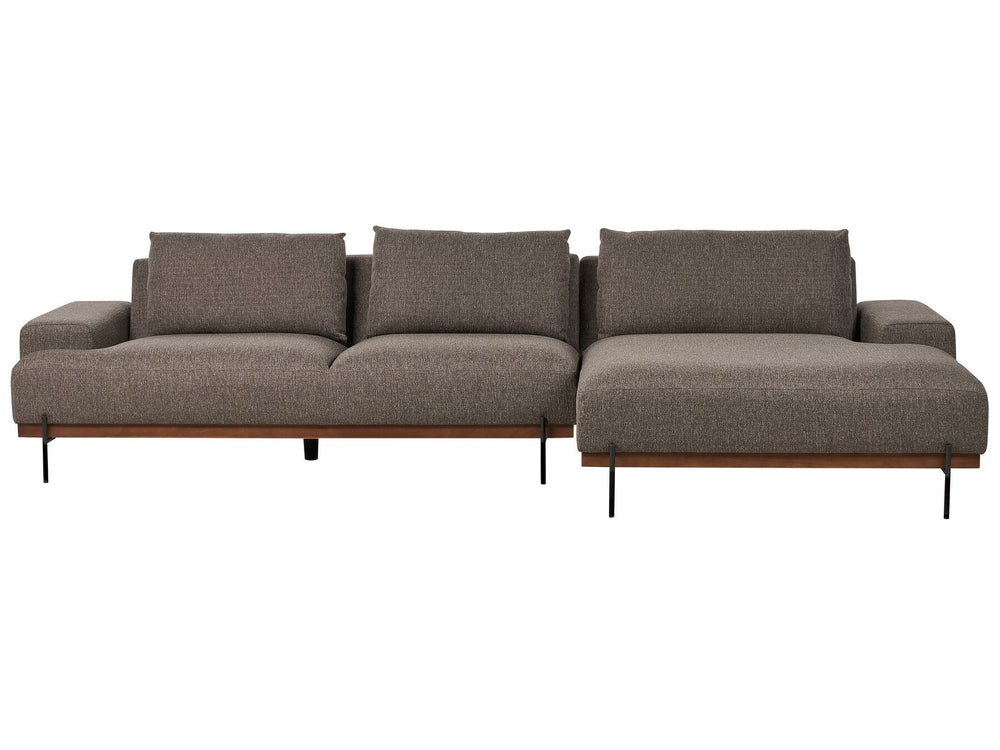 Mariferd Left Hand Fabric Corner Sofa Brown