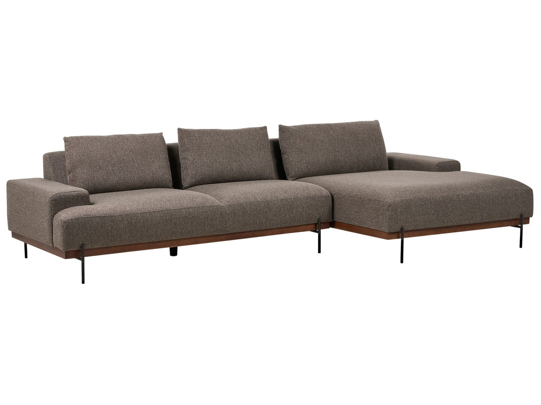 Mariferd Left Hand Fabric Corner Sofa Brown