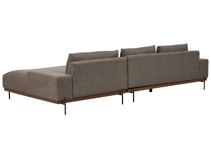 Mariferd Left Hand Fabric Corner Sofa Brown