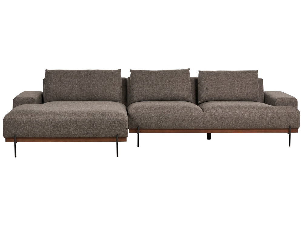 Right Hand Corner Fabric Sofa Brown Mariferd