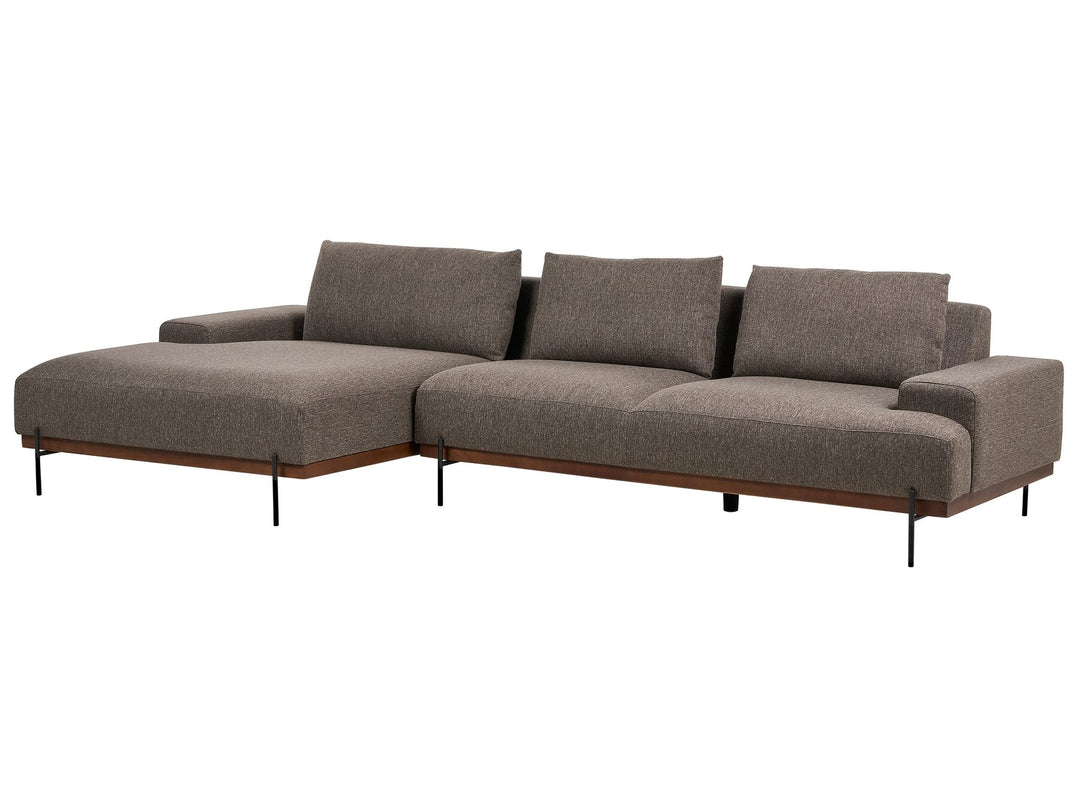 Mariferd Right Hand Corner Fabric Sofa Brown
