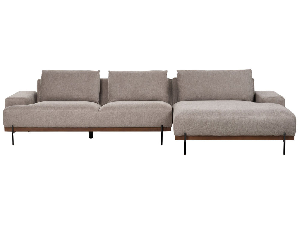 Mariferd Left Hand Corner Fabric Sofa Light Brown