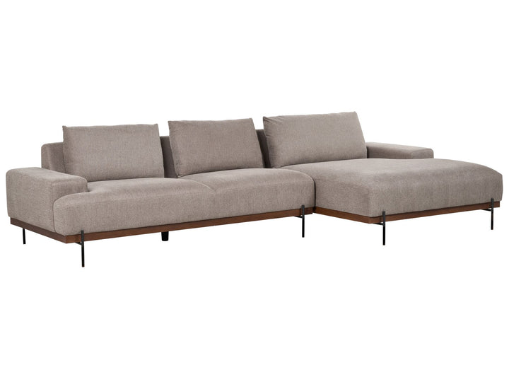 Mariferd Left Hand Corner Fabric Sofa Light Brown