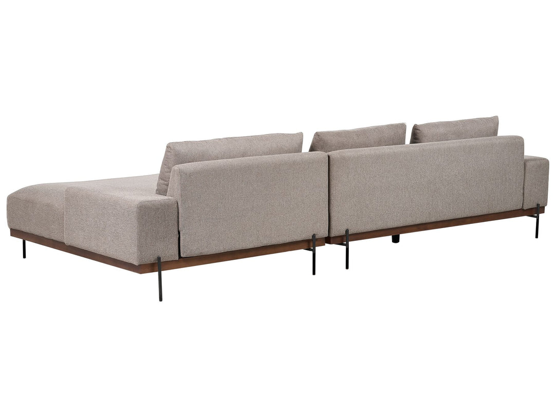 Mariferd Left Hand Corner Fabric Sofa Light Brown