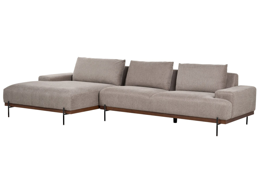Mmariferd Right Hand Corner Fabric Sofa Light Brown