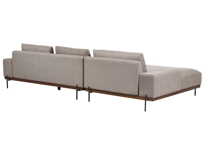 Mmariferd Right Hand Corner Fabric Sofa Light Brown