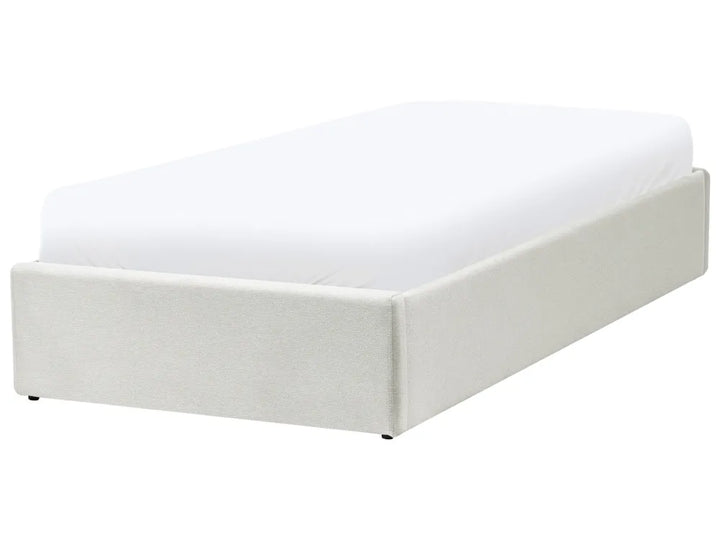 White bed frame with mattress 