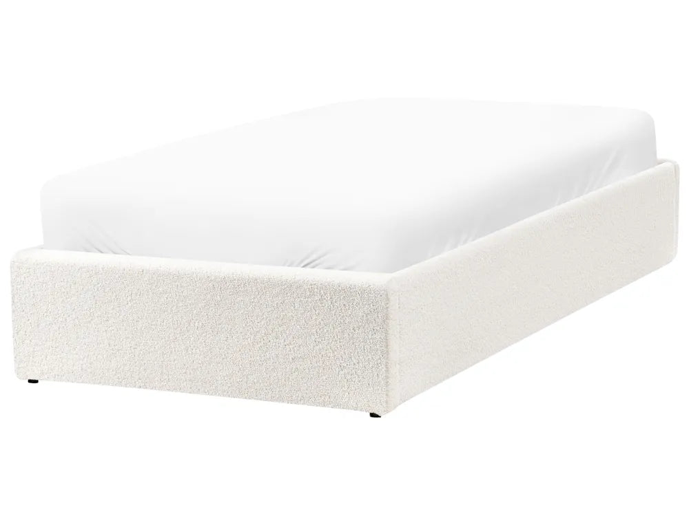 White bed frame on a white background
