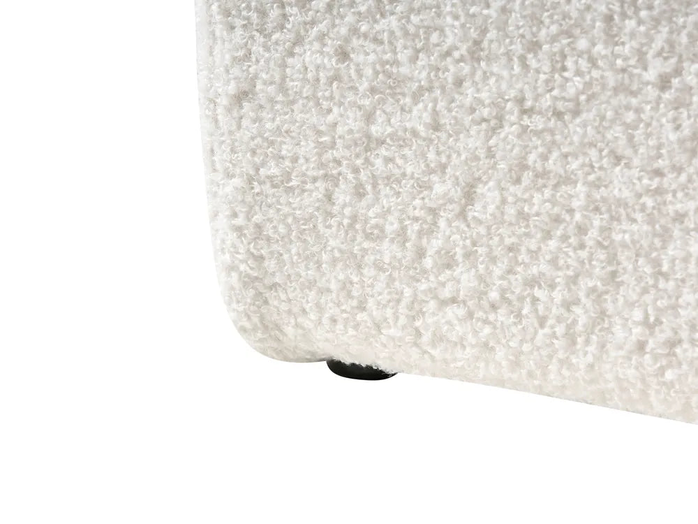 Ottoman Bed without Headboard Boucle 90 x 200 cm (EU Single) Off-White Miley