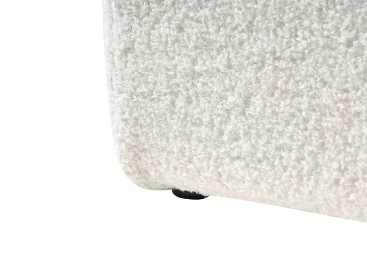 Ottoman Bed without Headboard Boucle 90 x 200 cm (EU Single) Off-White Miley