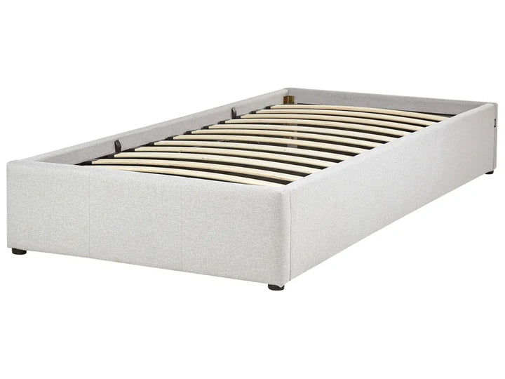 Ottoman Bed without Headboard Fabric Eirwen 90 x 200 cm (EU Single) Light Grey