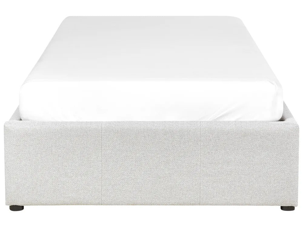 Ottoman Bed without Headboard Fabric Eirwen 90 x 200 cm (EU Single) Light Grey