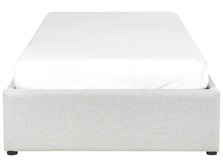 Ottoman Bed without Headboard Fabric Eirwen 90 x 200 cm (EU Single) Light Grey