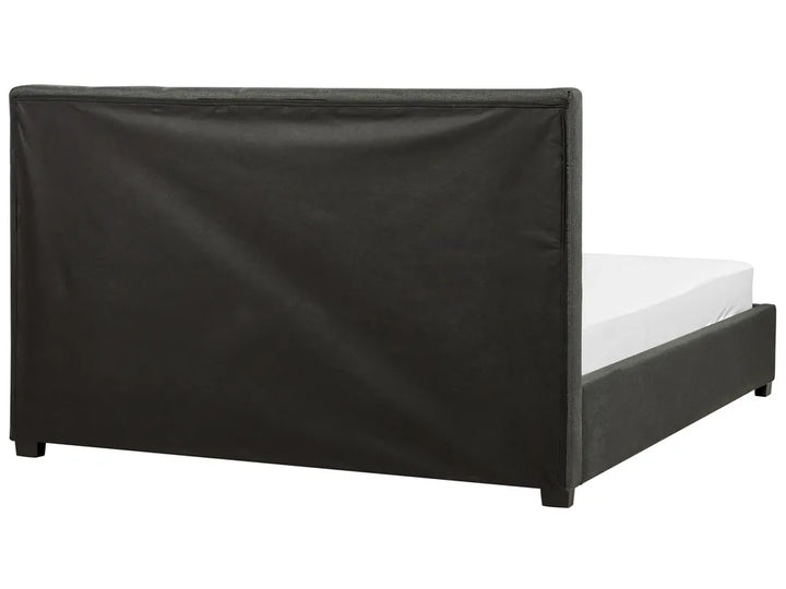 Bed with Storage Drawers Fabric 160 x 200 cm (EU King Size) Dark Grey Nancy