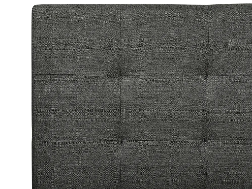Bed with Storage Drawers Fabric 160 x 200 cm (EU King Size) Dark Grey Nancy